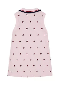Toddler Girls Piqué Heart Printed Flag Dress