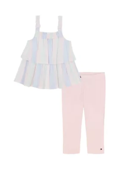Toddler Girls Seersucker Top and Leggings Set