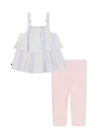Toddler Girls Seersucker Top and Leggings Set