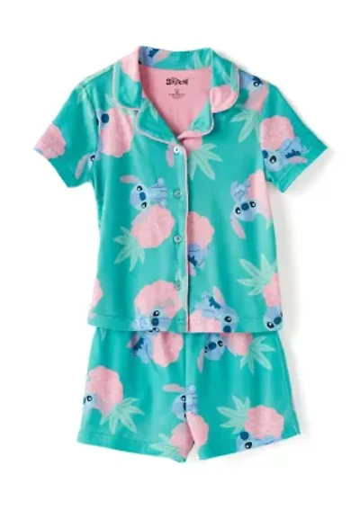 Toddler Girls Hawaii Stitch Printed Pajama Set