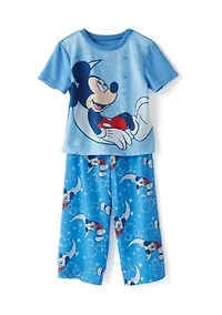 Toddler Boys Mickey and the Moon Printed Pajama Set