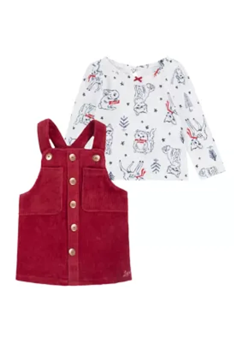 Baby Girls Long Sleeve Corduroy Skirtall Set