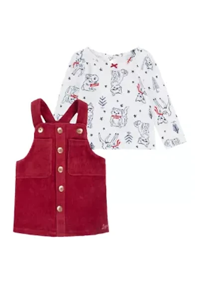 Baby Girls Long Sleeve Corduroy Skirtall Set