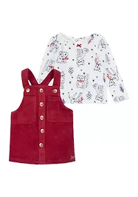Baby Girls Long Sleeve Corduroy Skirtall Set