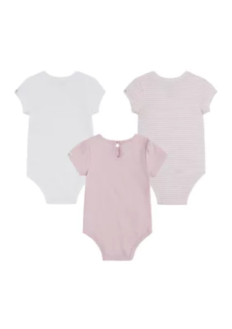 Baby Girls 3-Pack of Bow Bodysuits