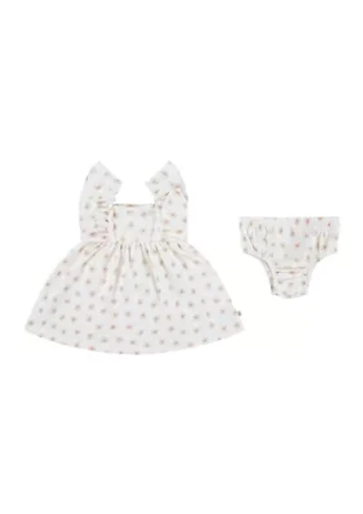 Baby Girls Floral Dress and Diaper Cover
