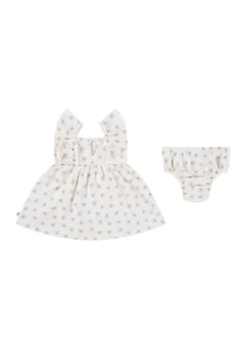 Baby Girls Floral Dress and Diaper Cover