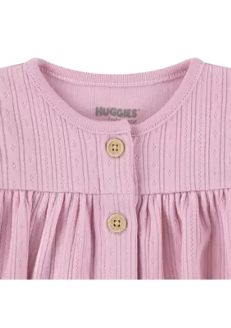 Baby Girls 3 Piece Top and Pants Set with Hat