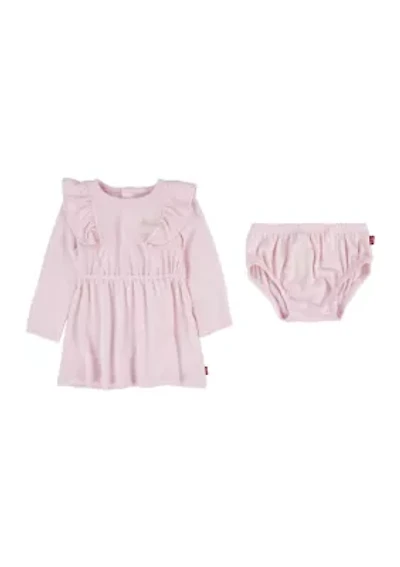 Baby Girls Hacci Knit Dress and Bloomers