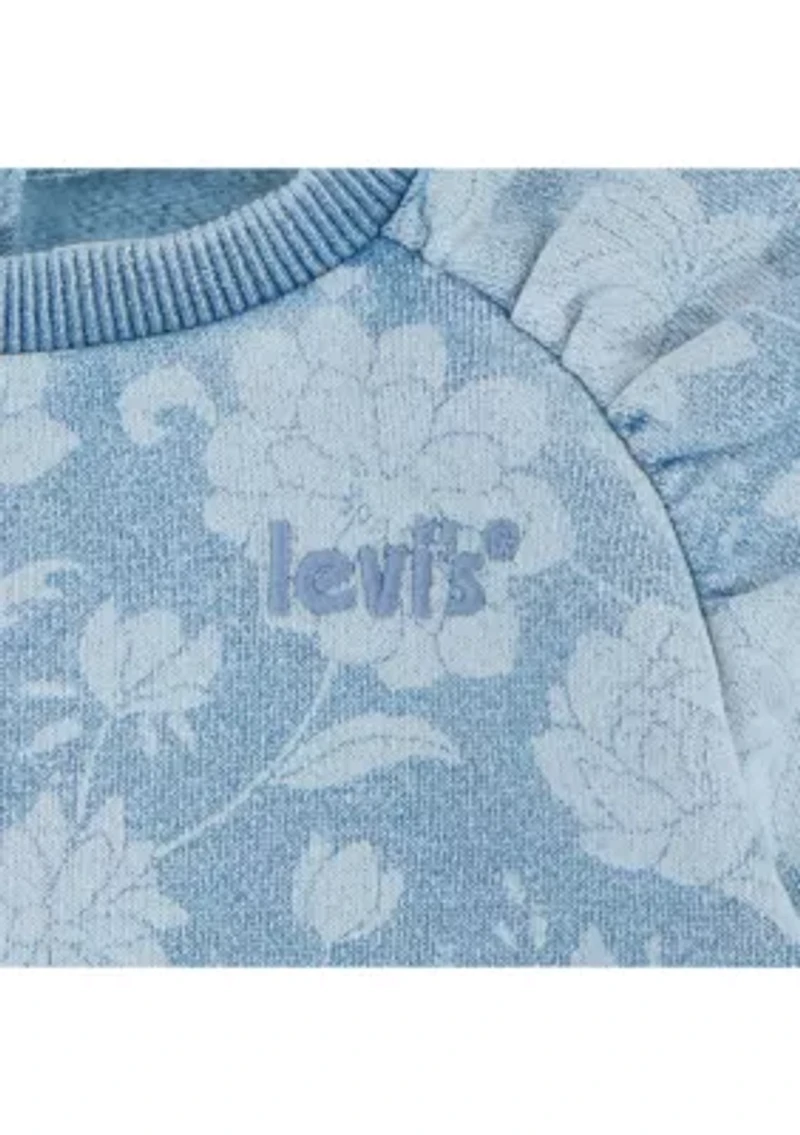 Baby Girls Floral Printed Sweatshirt and Sweatpants Set