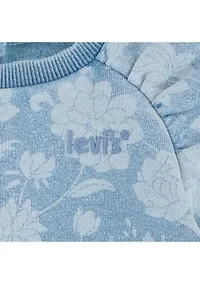 Baby Girls Floral Printed Sweatshirt and Sweatpants Set