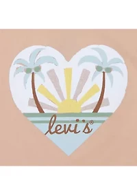 Baby Girls Short Sleeve Palm T-Shirt and Shorts Set