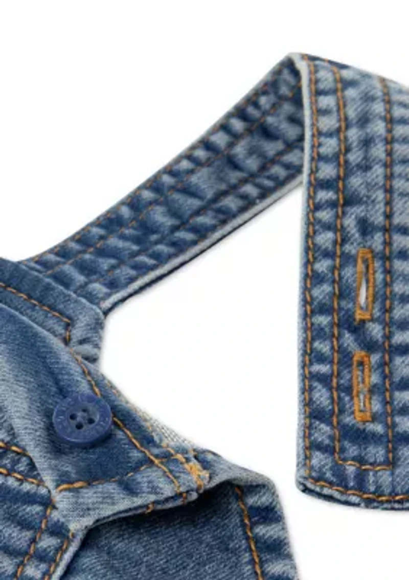 Baby Boys Bubble Denim Shortalls