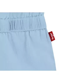 Baby Girls Puff Sleeve Denim Romper