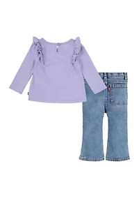 Baby Girls  T-Shirt and Flare Jeans Set