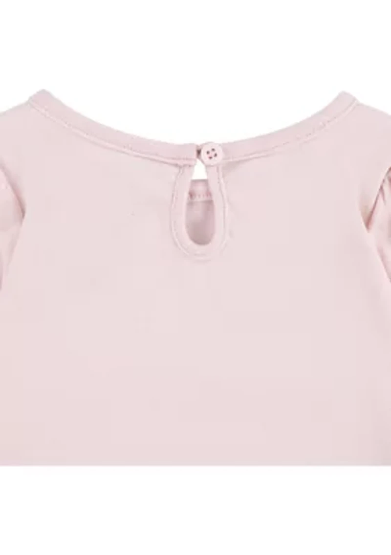 Baby Girls Printed Denim Skirtall and Bodysuit Set