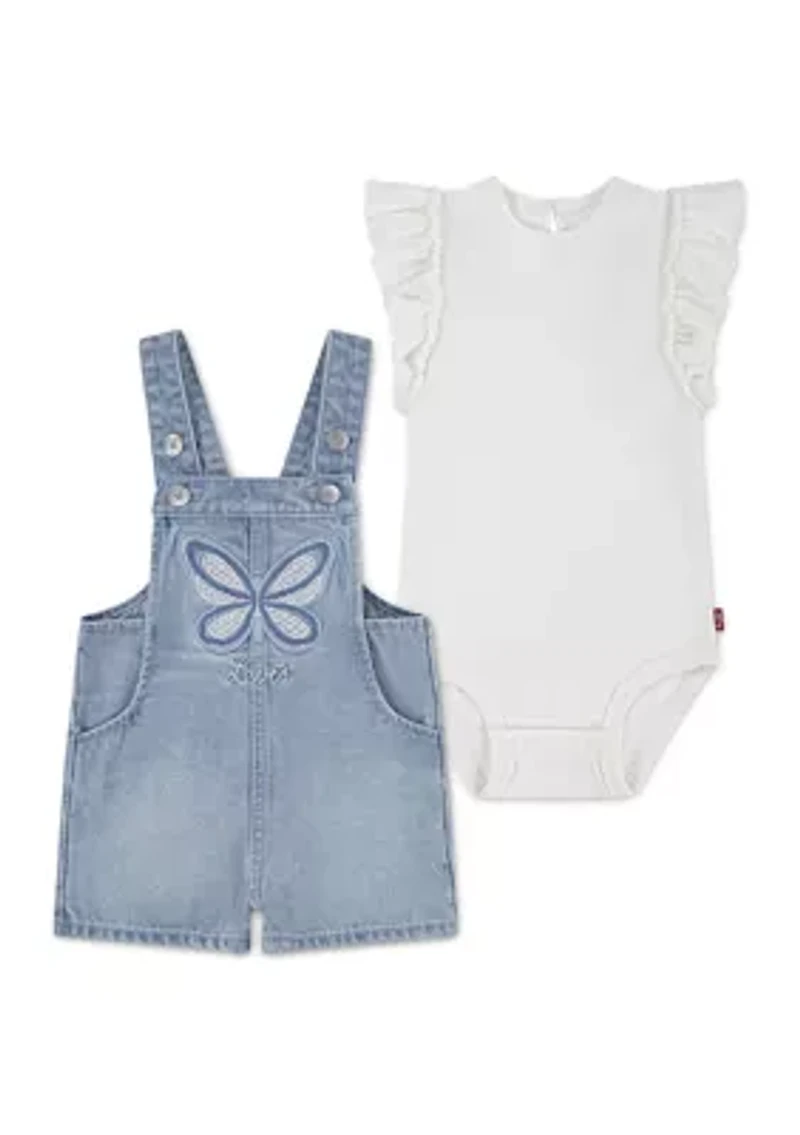 Baby Girls Butterfly Overall Set