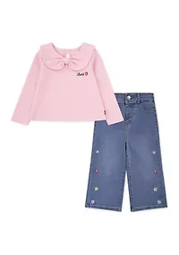 Baby Girls Top and Denim Jeans Set