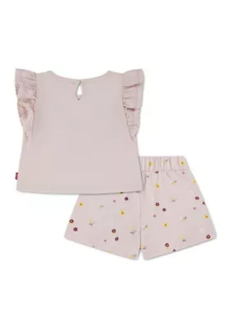 Baby Girls Knit Top Ditsy Skort Set