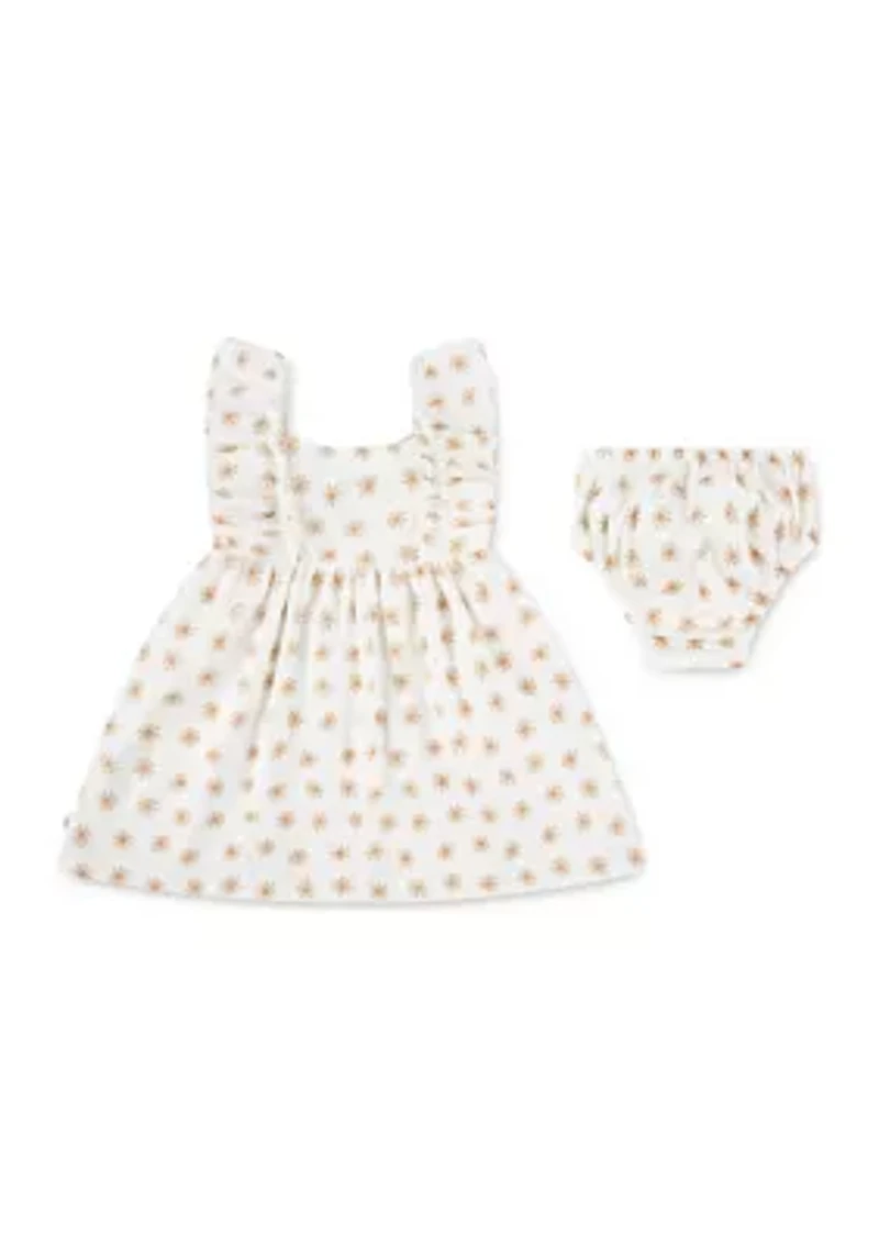 Baby Girls Floral Dress and Diaper Cover