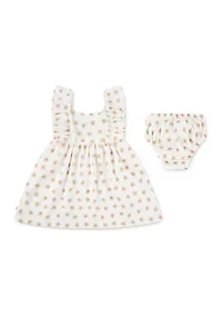 Baby Girls Floral Dress and Diaper Cover