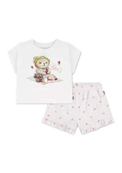 Toddler Girls Heart Shirt and Shorts Set