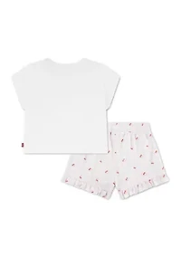 Toddler Girls Heart Shirt and Shorts Set