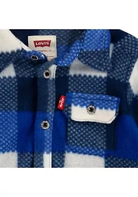 Baby Boys 3 Piece Plaid Denim Set