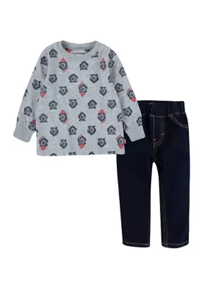 Baby Boys Long Sleeve T-Shirt Denim Set