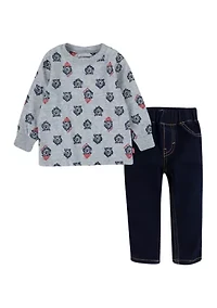 Baby Boys Long Sleeve T-Shirt Denim Set