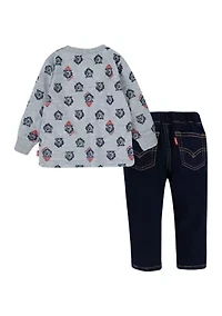 Baby Boys Long Sleeve T-Shirt Denim Set