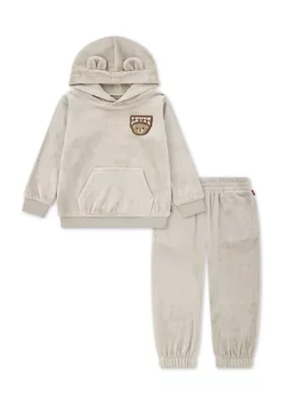 Boys Sheared Minky Sherpa Bear Set