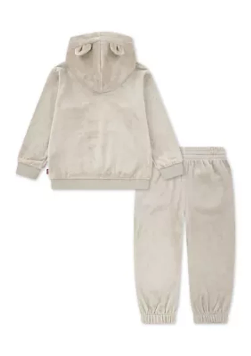 Boys Sheared Minky Sherpa Bear Set