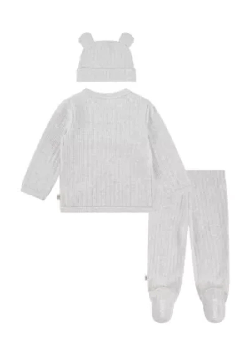Baby Boys Footed Pants and Hat Set