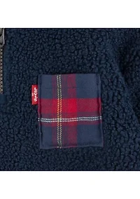 Baby Girls Plaid Sherpa Quarter Zip Set