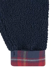 Baby Girls Plaid Sherpa Quarter Zip Set