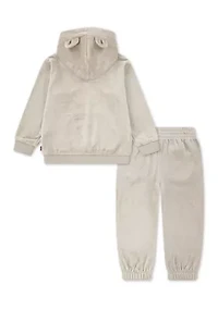 Baby Boys Sherpa Bear Hoodie Set