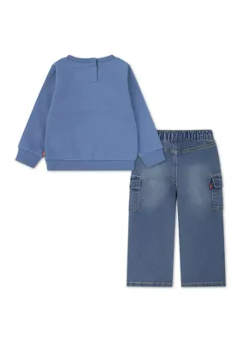 Baby Boys Stay Loose Graphic Sweatshirt and Jeans Set