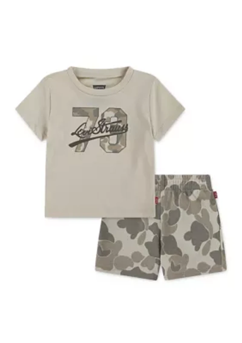Baby Boys Camo Logo T-Shirt and Shorts Set