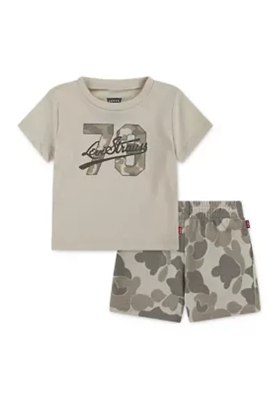 Baby Boys Camo Logo T-Shirt and Shorts Set