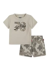 Baby Boys Camo Logo T-Shirt and Shorts Set