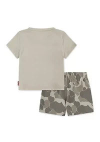 Baby Boys Camo Logo T-Shirt and Shorts Set