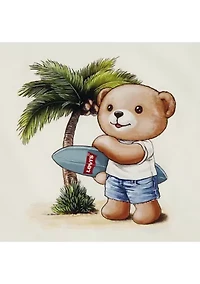 Baby Boys Bear Graphic and Denim Shorts Set