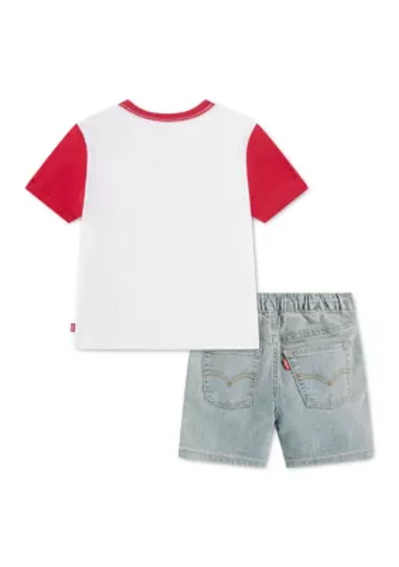 Baby Boys Fry Guy Skater Shirt and Denim Shorts Set