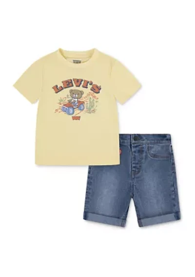 Toddler Boys Four Wheeler Denim Set