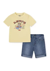 Toddler Boys Four Wheeler Denim Set
