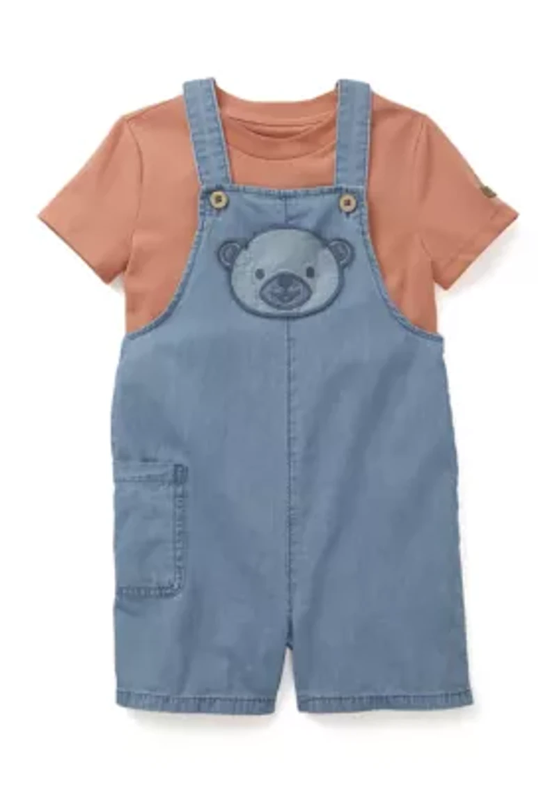 Toddler Boys Shortall and T-Shirt Set