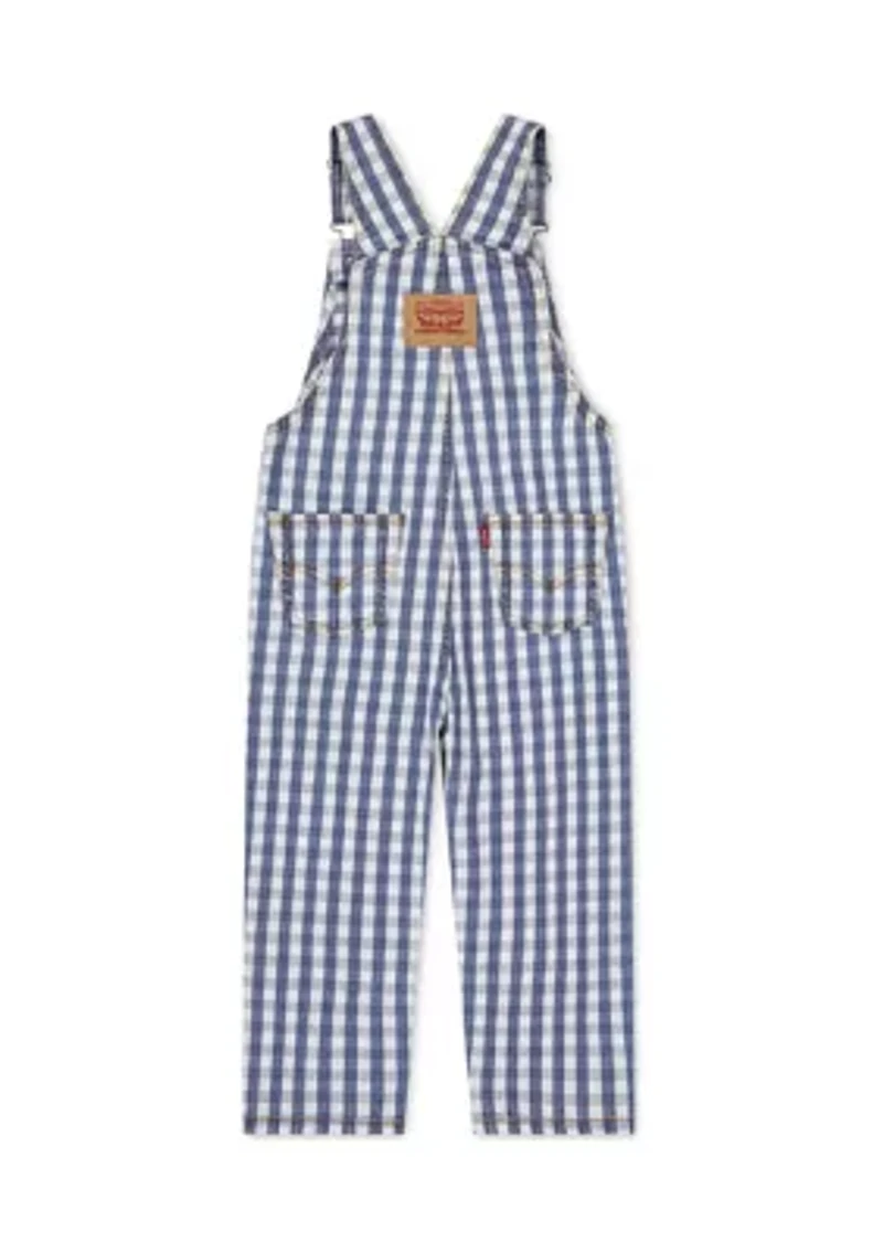 Toddler Boys Gingham Denim Overalls