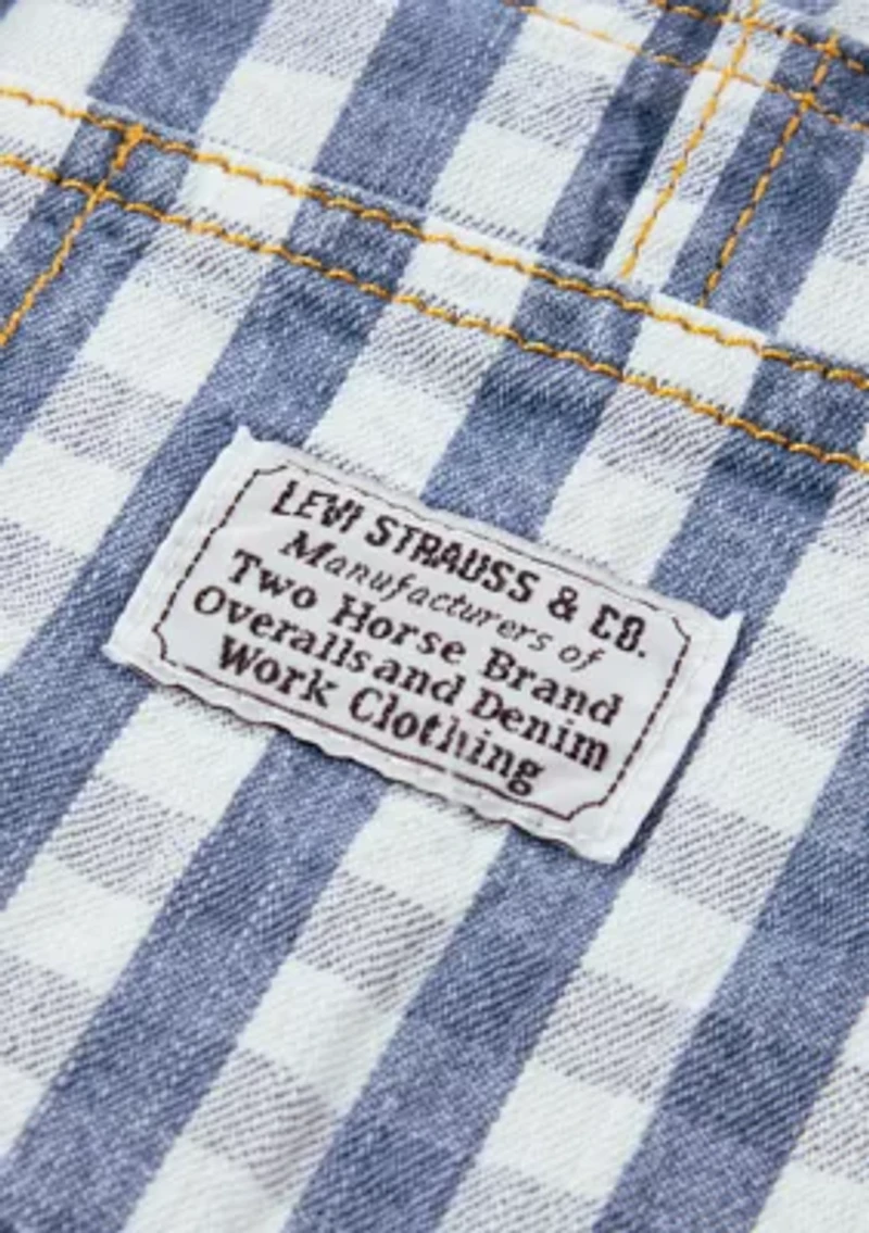 Toddler Boys Gingham Denim Overalls