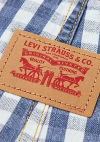 Toddler Boys Gingham Denim Overalls